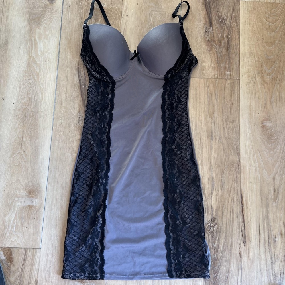 Marilyn Monroe Gray Chemise with Black Lace Panels